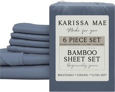 6 Piece Luxury Bamboo Viscose King Size Sheet Set  100 FSC Certified  Cooling