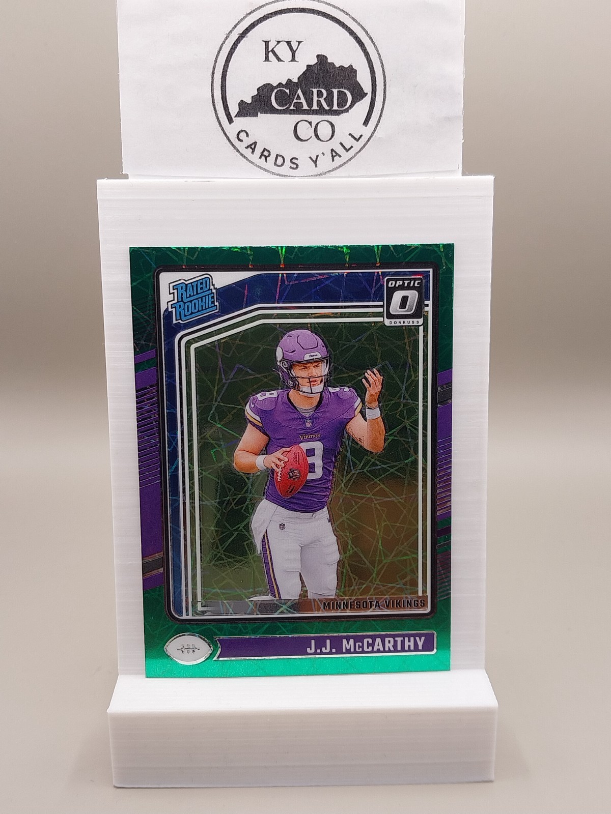JJ MCCARTHY 2024 Optic Green Velocity Prizm Rated Rookie #235  Vikings