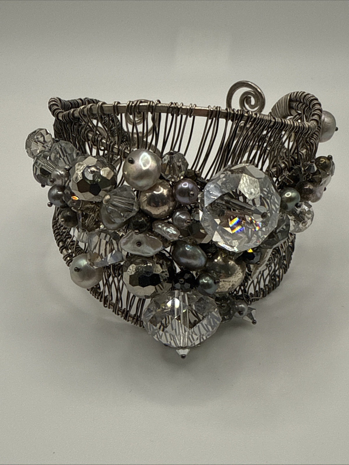 Artisan Cuff Bracelet Statement Runway Adjustable… - image 1