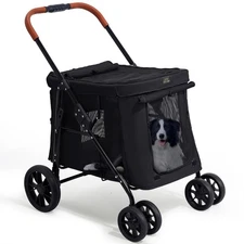 Scout Pet Stroller, 4-Wheel Design for Small/Medium Dogs - One-Button Fold, A...