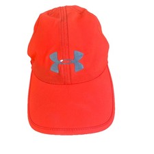 Under Armour Free Fit Running Hat Orange Pink Adjustable Lightweight Reflective