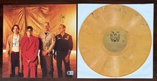 Weezer BAND SIGNED Photo Card & Gold Vinyl Citrus LP Beckett BAS COA Autograph