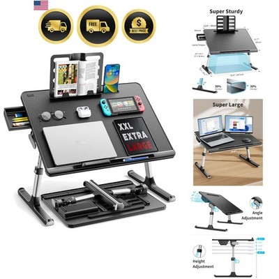 Laptop Bed Tray Desk, X-Large Adjustable Laptop Table, Foldable Laptop Desk w...