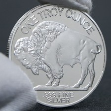 2015 1 Troy O -z Buffalo .999 Fine Siiver Round