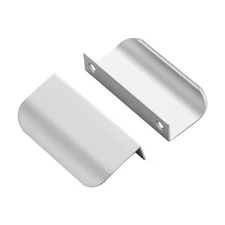 Cabinet Finger Pulls 2.52 Inch Center Tab Handle Concealed Silver 5 PCS