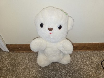 Vintage Gund White Luv Me Bear Rare Large Stuffed Plush Toy Rattle 1976 13''