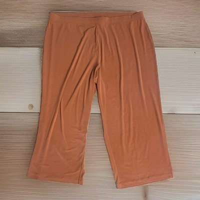 Susan Graver Occasions Liquid Knit Pants QVC Walnut Cocoa Brown Women s 2X US