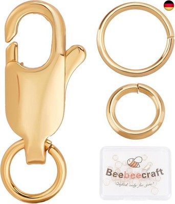 Beebeecraft 6 Stück 18 Karat Vergoldeter Schmuck Karabinerverschluss 0.45x0.23 