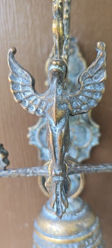 Vintage Gothic Drache Messing Tür/Wand Klosterglocke mit Kette & Ziehgriff - Bild 2 von 10