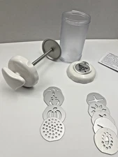 THE PAMPERED CHEF COOKIE PRESS Retired #1526 With 10 Discs preowned