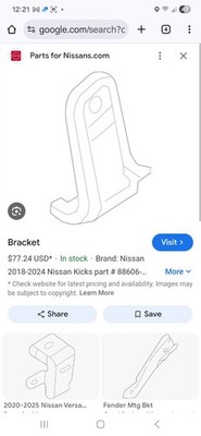 Genuine Nissan Bracket 88606-5RB0A rear center seat belt bracket