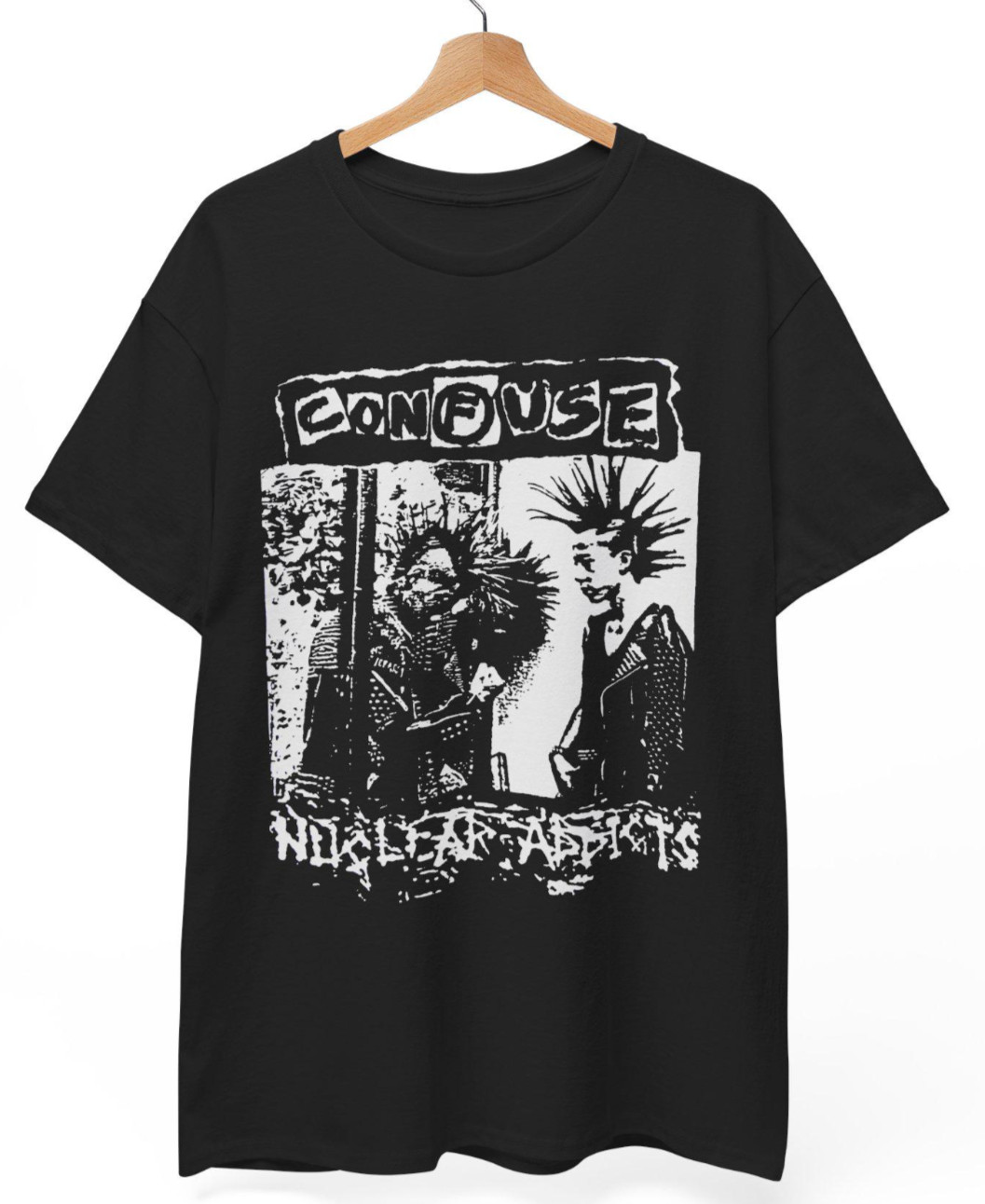 Confuse Nuclear Addicts T-Shirt, Japanese Hardcore Punk, UNISEX, S to 5XL