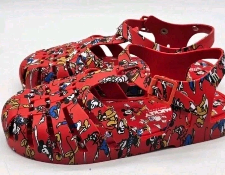 Mini Sapatos Meninas Melissa Possession Mickey Friends Geleia Vermelha Tamanho 4 Novo Sem Caixa - Imagem 4 de 4