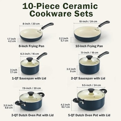 Cook N Home 10-piece Stainless Steel Cookware Set 02408 for sale