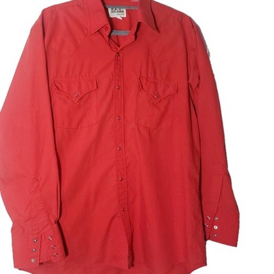 Ely Cattleman  Shirt Mens Sz 16 1/2 34 Pearl Snap Buttons Ltwt Outdoors