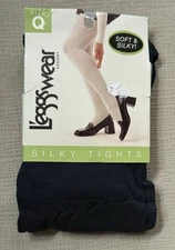 Vintage L’eggs Wear Women’s Hosiery Black Opaque Tight Size Q Plus Size NEW