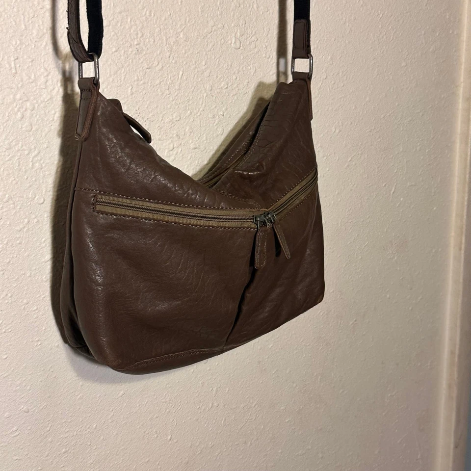 Bolso de Hombro Jack Georges Cuero Suave - Bandolera Hobo Marrón Clásico Foto 4 de 4