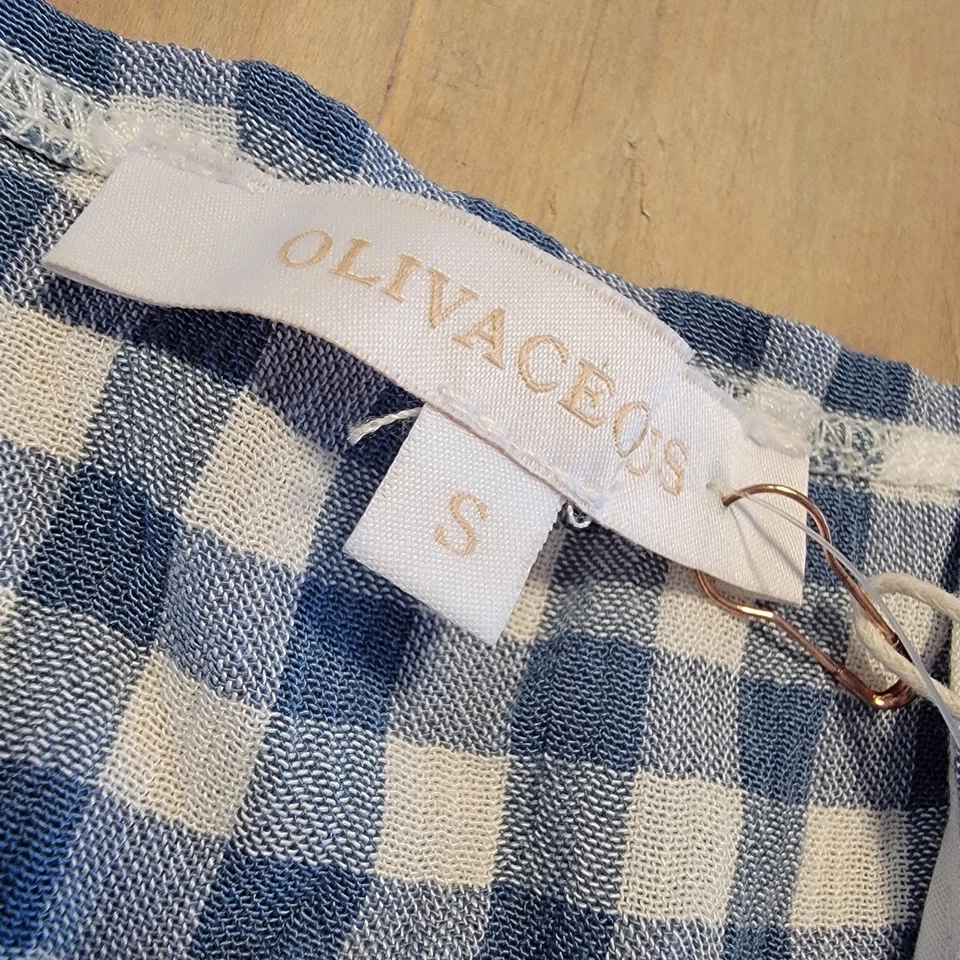 NUEVO Pantalones Cortos Olivaceous Mameluco Catalyst Para Mujer Azul Guinga a Cuadros Talla S  Foto 3 de 4