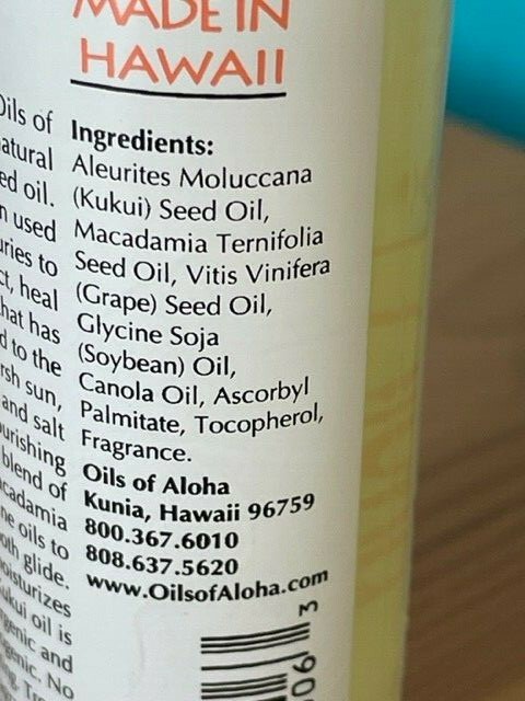 OILS OF ALOHA HAWAII'S KUKUI SUNSET MASSAGE OIL TROPIC BREEZE FRAGRANCE 4 FL OZ