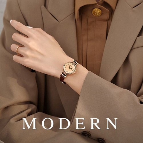 Round Dial Wristwatch Retro Watches Creative Quartz Watch Women