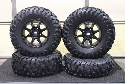 KAWASAKI MULE SX 29'' QUADBOSS RADIAL & 14'' HD6 BLK ATV TIRE & WHEEL KIT KAW1CA
