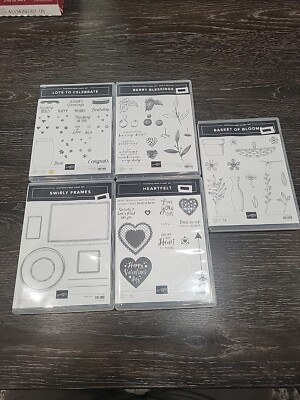 5 Stampin Up Basket Of Blooms And More! Photopolymer!