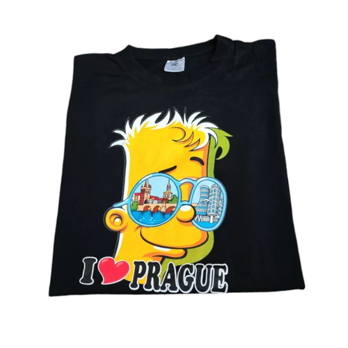 B&C Collection Tshirt Souvenir Bart Simpson Prague Noir Taille M - Photo 2 sur 8