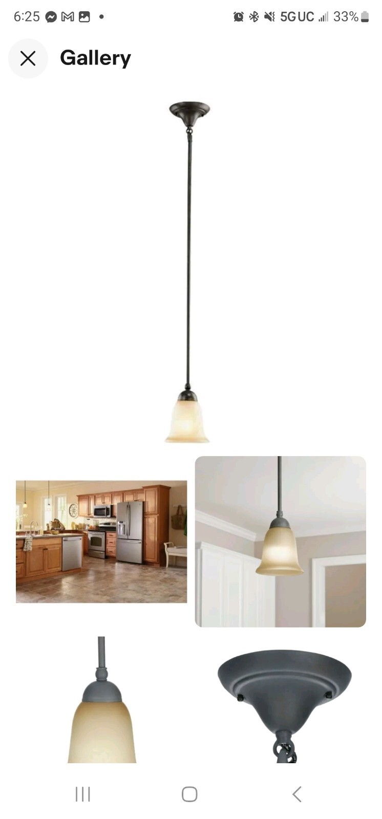 Commercial Electric-1-Light Rustic Iron Mini Pendant with Antique Ivory Glass