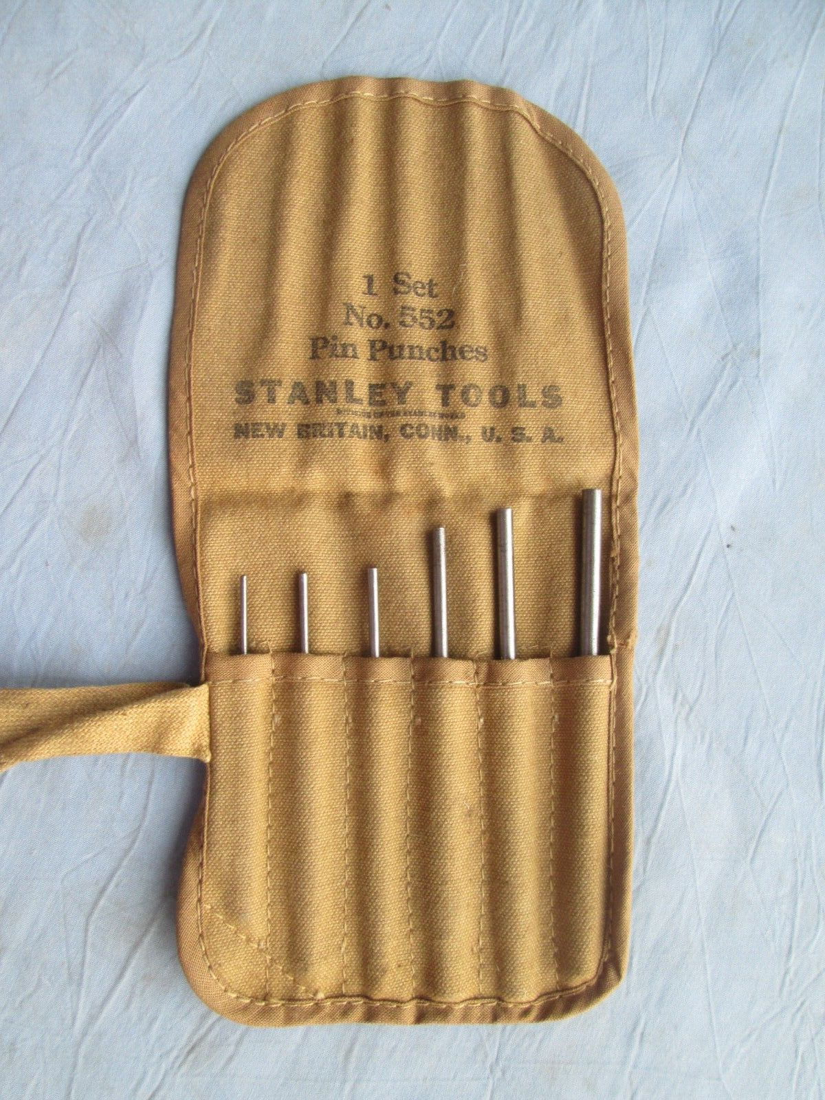 Vintage Stanley Pin Punch Set No. 552 With Original Sheath Rare Pristine