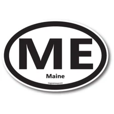 ME Maine US State Oval Magnet Decal, 4x6 In, Automotive Magnet for Car, Truck