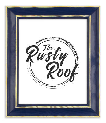 Distressed Charleston - Deep Blue Picture Frame - Solid Wood