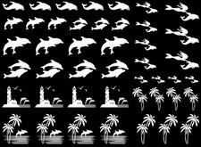 Dolphin Mermaid Lighthouse White Fused Glass Decals