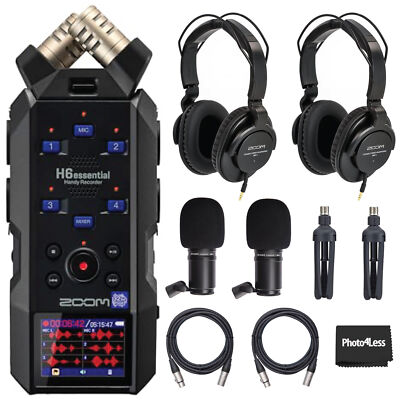Zoom H6essential 6-Track 32-Bit Float Portable Audio Recorder Bundle