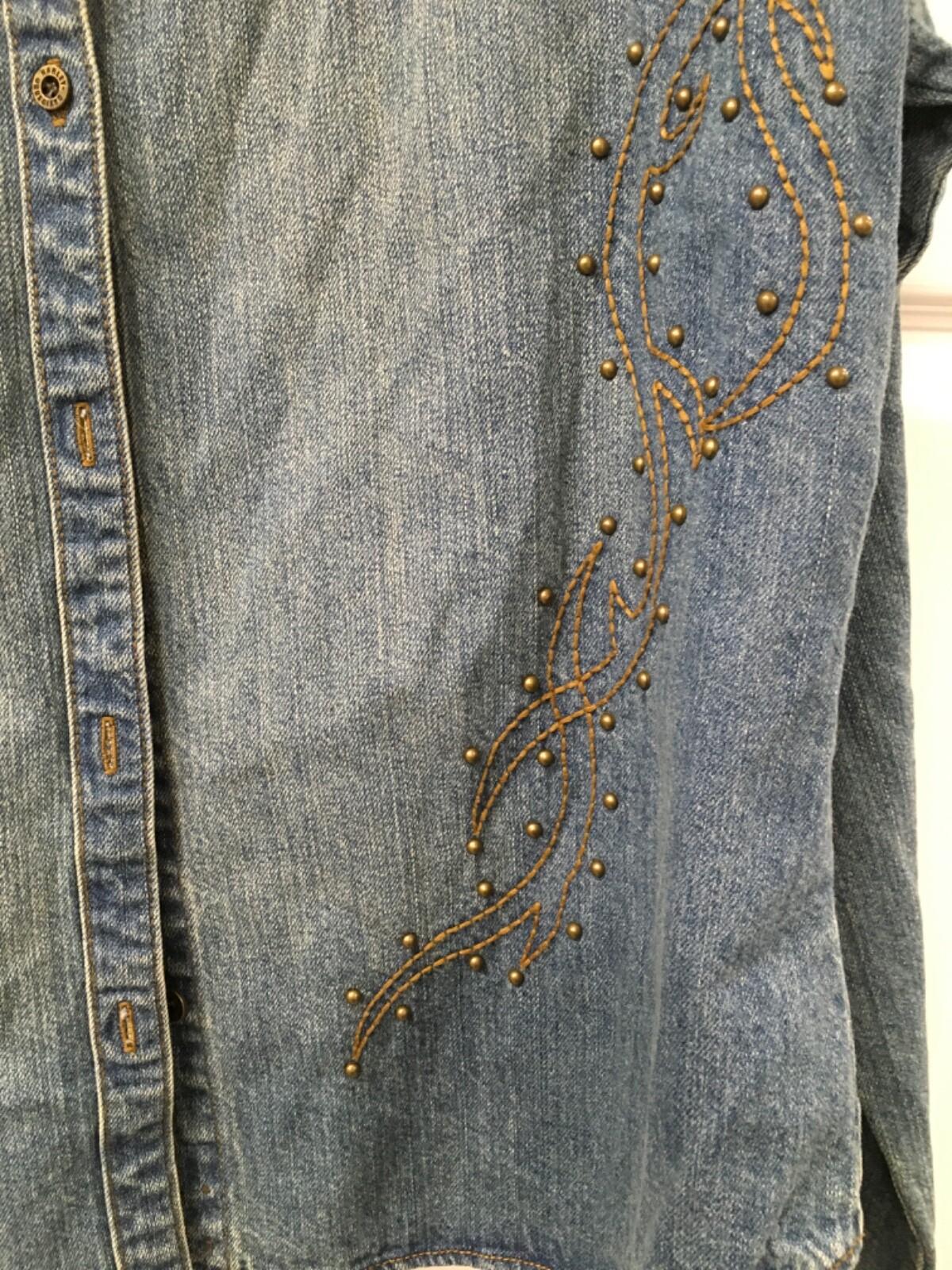 Authentic HARLEY DAVIDSON Studded Embroidered Lon… - image 2