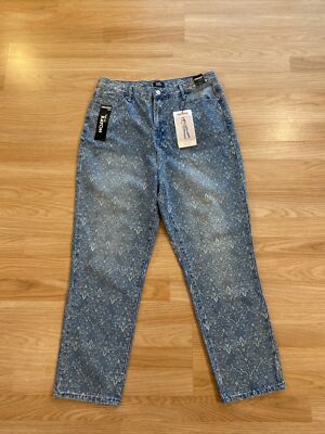 Pantalon Vaqueros Rectos Talle Muy Alto Para Mujer Talla 13/31 Estampado