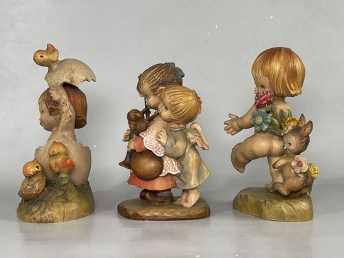 Lot of 3 Vintage ANRI 5.5” Wood Carving Figurines By Ferrandiz - Picture 6 of 12