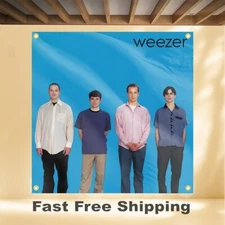 WEEZER BLUE ALBUM 4'X4' BANNER ALBUM COVER ART FABRIC POSTER FLAG TAPESTRY