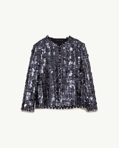 ZARA WOMAN FISH SEQUINS SHINNY JACKET BLAZER BLOGGERS TRINNY SIZE XS TRINNY - 第 8/8 張圖片
