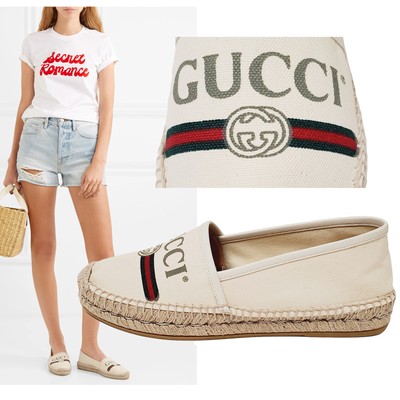 gucci logo canvas espadrilles