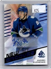 2022-23 SP Game Used New Grooves Auto Andrei Kuzmenko RC Auto Vancouver Canucks