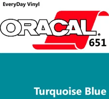 12"x5'- Turquoise Blue -Oracal 651-shiny Adhesive Vinyl-Craft Hobby-Sign Cutters
