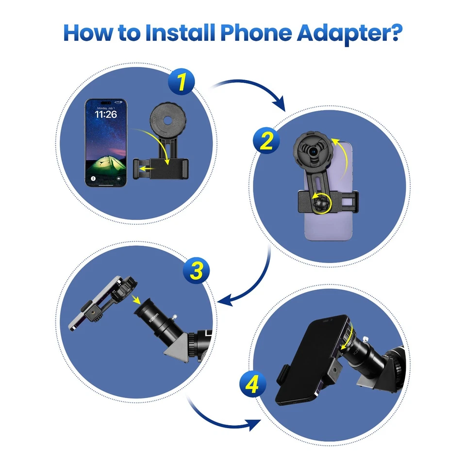 70080 Astronomical Telescope 210X with Phone Adapter for Beginner Moon Watching - Image 4 of 4