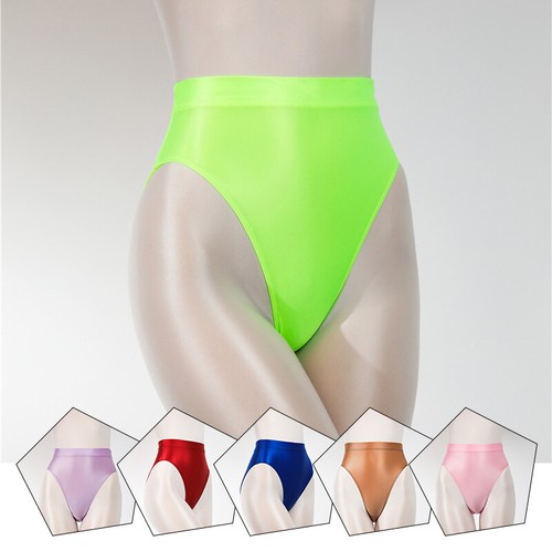 Women Men Silky Shiny Satin Panties Ladies Wet Look Knickers Briefs Underwear UK - Picture 4 of 38