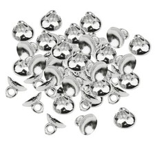 200pcs Bell Shape End Caps Beads Caps Tassels Ball Pendants Findings Silver