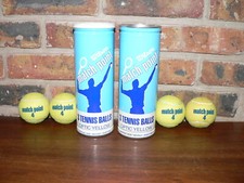 Vintage Wilson Match Point Optic Yellow Tennis Balls 4 and Original Cans 2