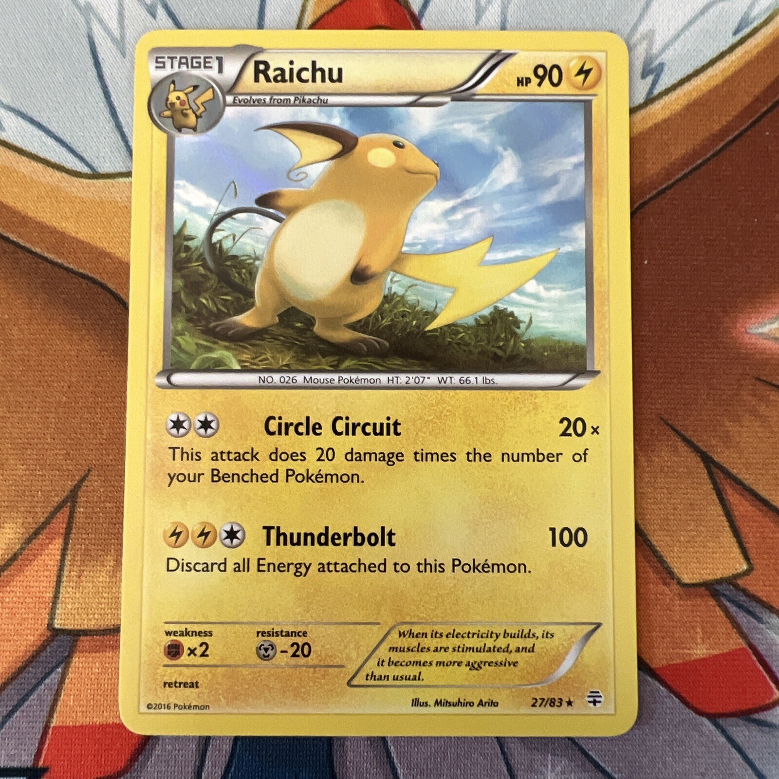 Pokemon TCG - Raichu - 27/83 - Holo Rare - Generations - LP/NM