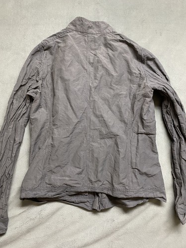 Eileen Fisher Moto Jacket S Gray Metallic Rumpled Full Zip Biker Motocore - Picture 21 of 21