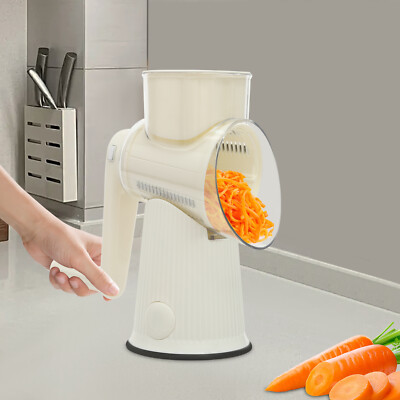 White Vegetable Fruit Chopper Cutter Kitchen Manual Rotary Grater Chopper 1.2kg