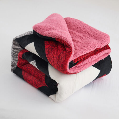 3Piece Borrego/Sherpa Blanket Super Soft Warm Bed Blankets Reversible Queen King - Picture 92 of 101