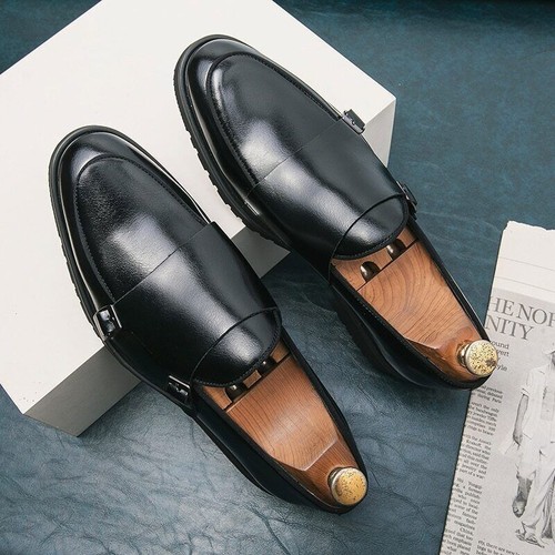 Hombres Moda Zapatos Formales Vestido Cuero Zapato Caballero Punta Boda Zapatos - Imagen 6 de 26